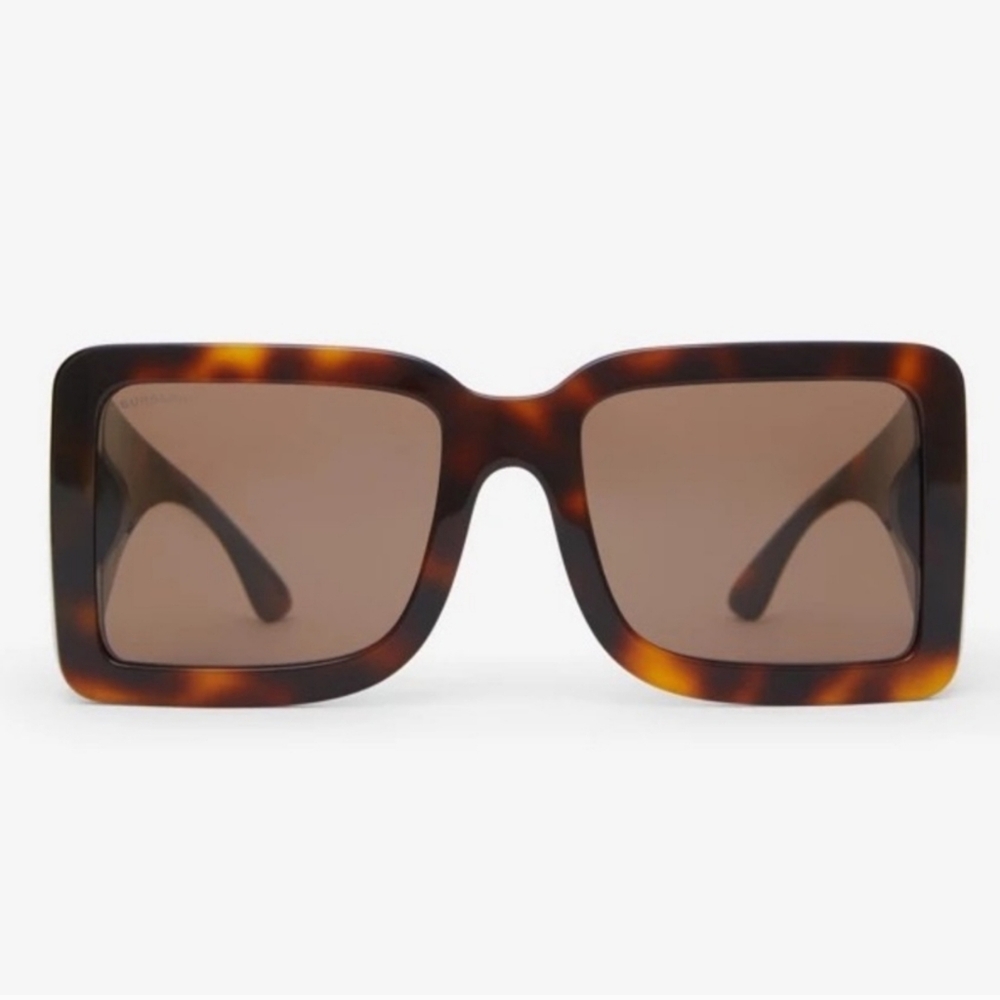 Burberry LARGE B LOGO Oversized Tortoise Shell Sunglasses- Full Inclusion - Picture 7 of 16